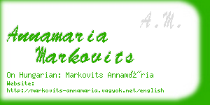 annamaria markovits business card